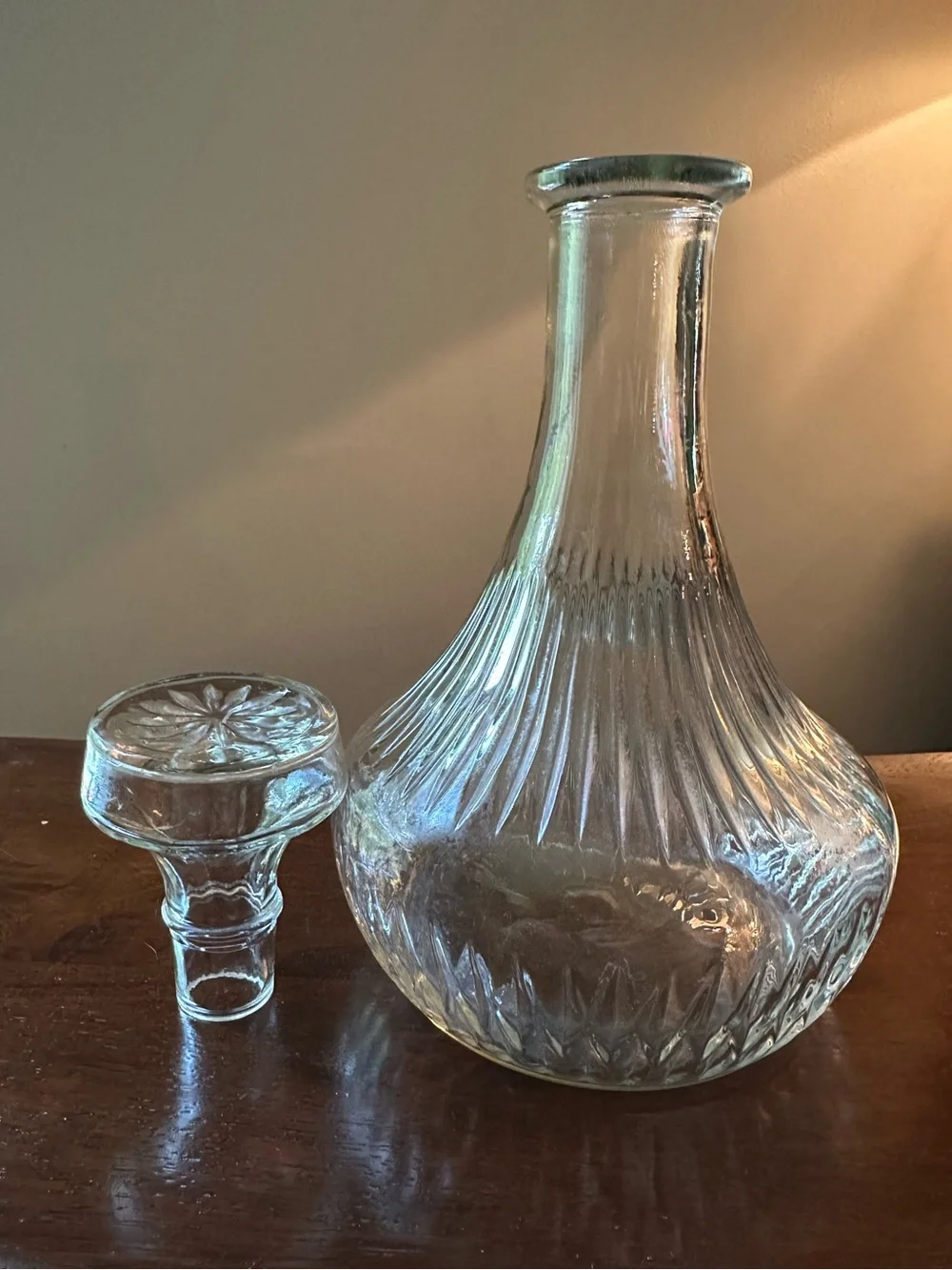 Vintage glass decanter • heavyweight • gorgeous